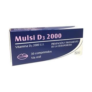 Vitamina D3 Mulsi D3 2000 U.I., Comprimidos, Prevención y Tratamiento de la Osteoporosis, Vía Oral, 30 Comprimidos