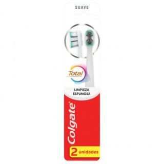 Cepillo De Dientes Colgate Total Limpieza Espumosa Suave 2 Unidades