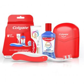 Travel Kit Colgate Total Original Mint Pasta (30 g) + Cepillo + Enjuague (60 ml) 1 Unidad