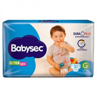 Pañales Babysec Ultra Sex Talle G 30 Unidades