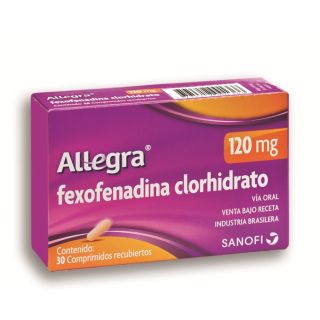 Allegra 120 Mg Comprimidos Recubiertos (Fexofenadina Clorhidrato) 30 capsules