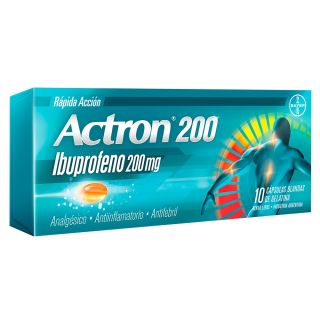 Actron 200 Mg X 10 Cápsulas - Ibuprofeno Bayer®