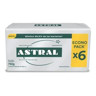 Jabón Astral 125g Plata Clásico Pack X 6