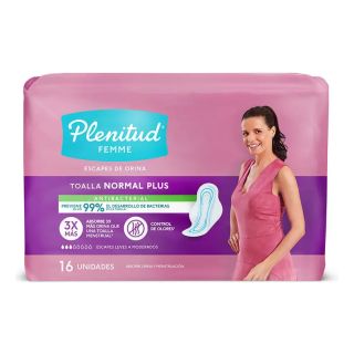 Toallas Para Incontinencia Plenitud Femm Normal Plus X 16 UNI
