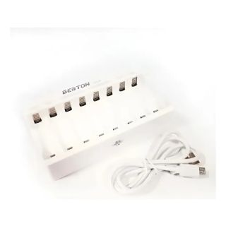 Cargador Beston WhiteBank E895 USB 8 Puertos Para Pilas AA