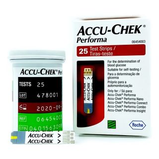 ACCU CHEK PERFORMA 25 TIRAS