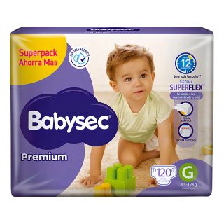 BABYSEC PREMIUM SUPER JUM G 120 PAÑALES