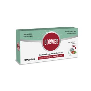 Borweb® Odt X 8 Comprimidos Fresa - Alivia Dolor Garganta