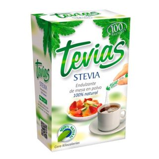 Endulzante En Polvo Tevias Stevia 100 Unidades