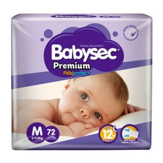 BABYSEC PAÑAL PREMIUN MED 72+TOALLAS HUMEDAS