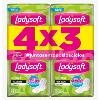 LADYSOFT TOALLA NORMAL 8 U 4X3 CONF