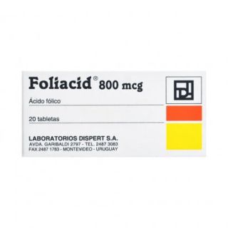 Foliacid® 800mcg X 20 Tabletas (Ácido fólico)