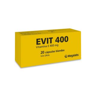 Evit® 400mg x 20 Cápsulas | Vitamina E Megalabs