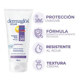 Protector Solar Dermaglos® F30 Crema Efecto Seco | 180g