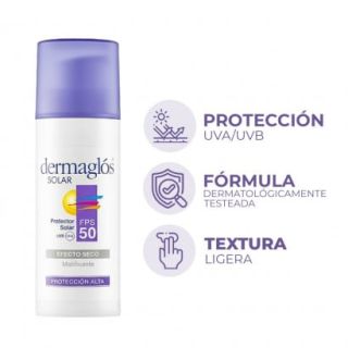 Protector Solar Dermaglos® Facial F50 | Efecto Seco 50g