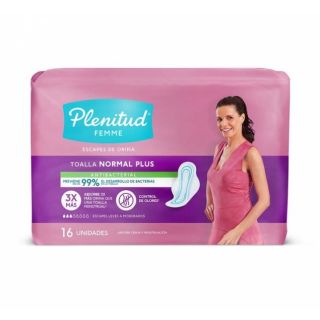 PLENITUD FEMME TOALLA NORMAL PLUS ANTIBACT/16 U