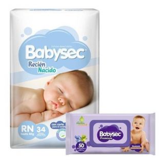 BABYSEC PAÑAL ULTRA RN 34+TOALLAS HUMEDAS