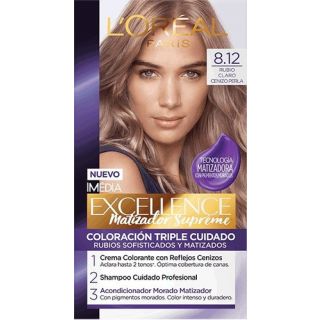 TINTA EXCELLENCE 8.12 RUBIO CLARO CENIZO PERLA