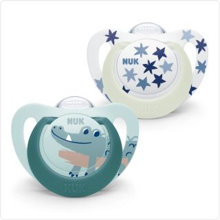 CHUPETE NUK STAR SILICONA VERDE 6 A 18 MESES X 2