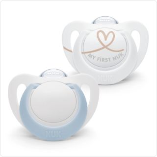 CHUPETE NUK STAR SILICONA CELESTE 0 A 2 MESES X 2