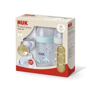 SET NUK NATURE SENSE TWIN CELESTE 2 MAMADERAS + CHUPETE