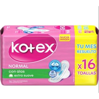 KOTEX TOALLA COLOR NORMAL C/ALAS 16