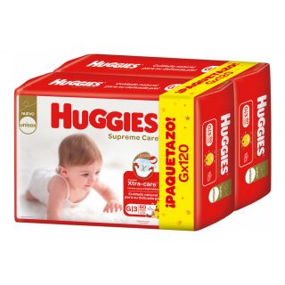 Pañales Huggies Supreme Care Talle G x 120