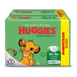 Pañales Huggies Flexi Comfort Talle G x 120