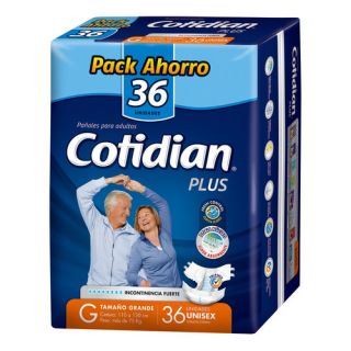 COTIDIAN PLUS GRA/36 PAÑALES + PAN