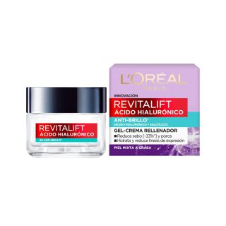 Crema Loreal Revitalift Ácido Hialurónico Anti Brillo 50ml