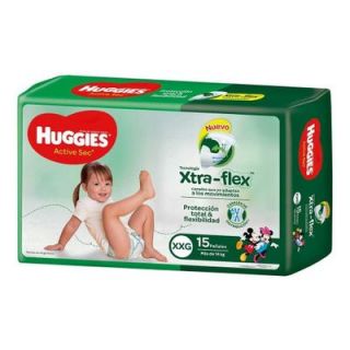HUGGIES PAÑAL ACTIVE SEC XTRA/FLEX XXG 15