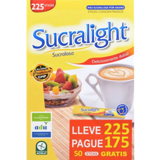 Sucralight® Endulzante En Polvo x 225 Sticks