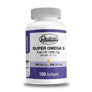Super Omega 3 Qualivits Fish Oil 1000mg X 100 Cápsulas